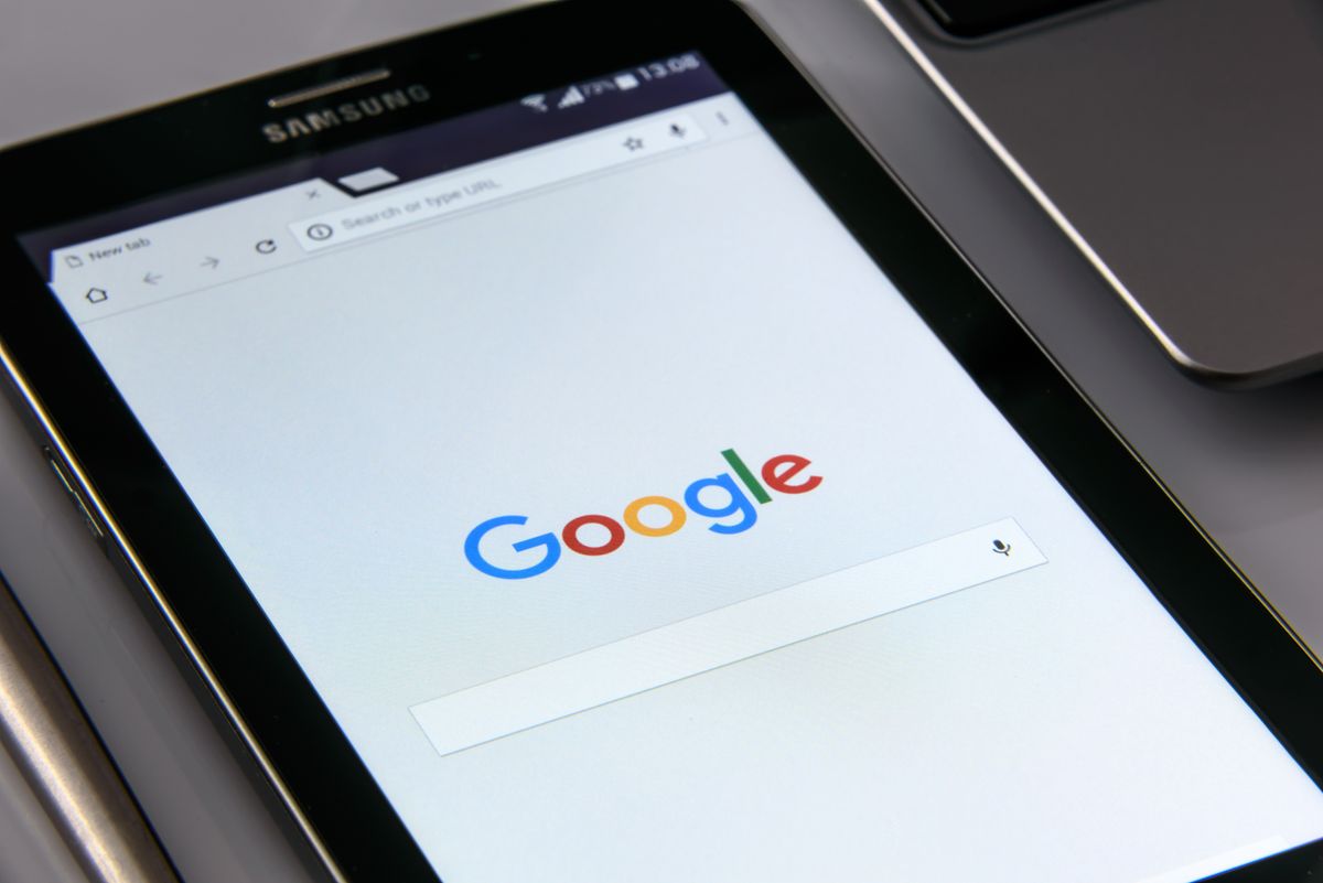 Google search open on a tablet, where patients look up a medical practice by name and location