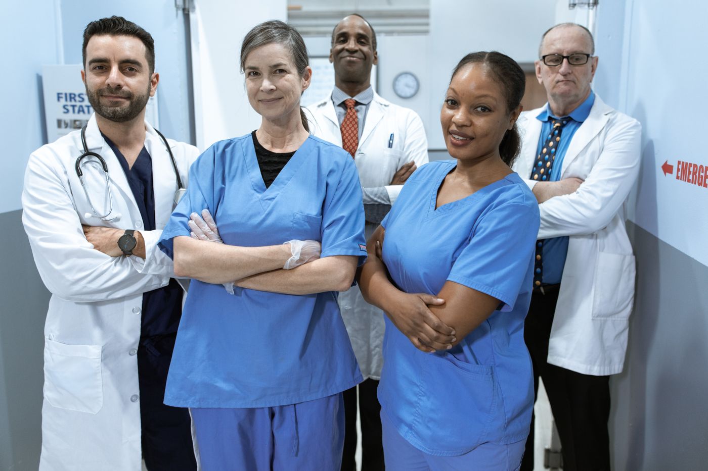 A group medical practice team of five clinicians, the model the healthcare industry keeps consolidating toward