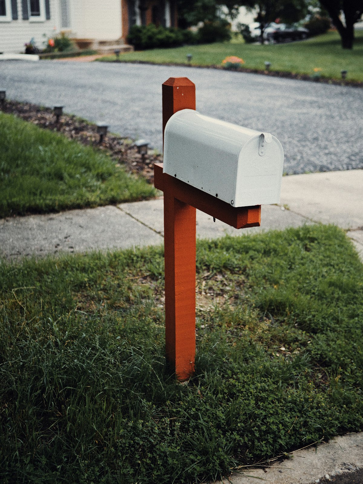 A row of mailboxes, the way patients still receive postcards from a local medical practice