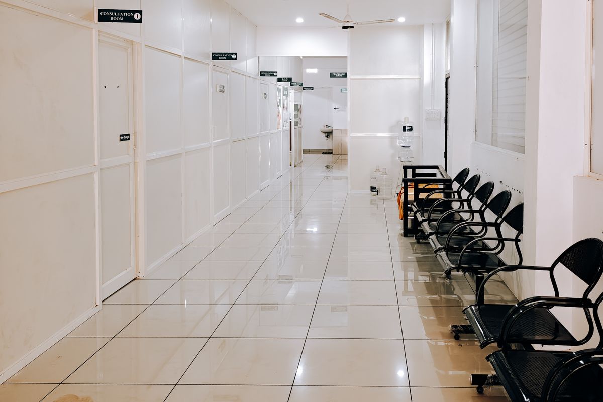 Empty chairs in a medical practice waiting room, a visual for patients leaving a practice